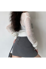 Fall Aesthetic Knit Crop Cardigan