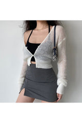 Fall Aesthetic Knit Crop Cardigan