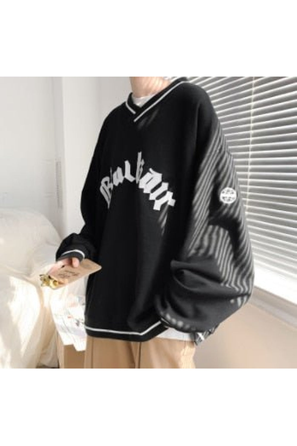 Aesthetic Letter Print Oversize Sweatshirt