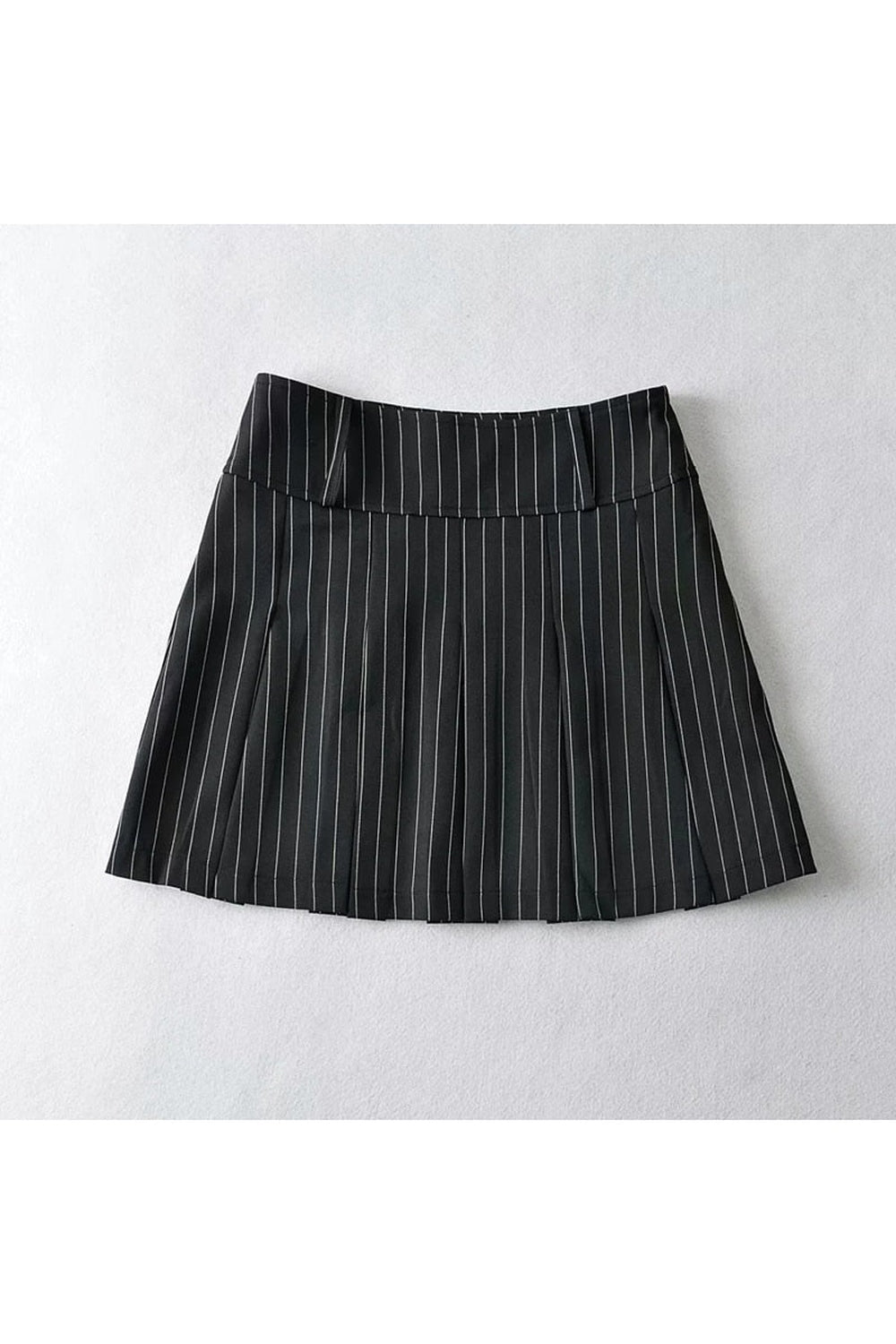 Aesthetic Pleated Striped Mini Skirt