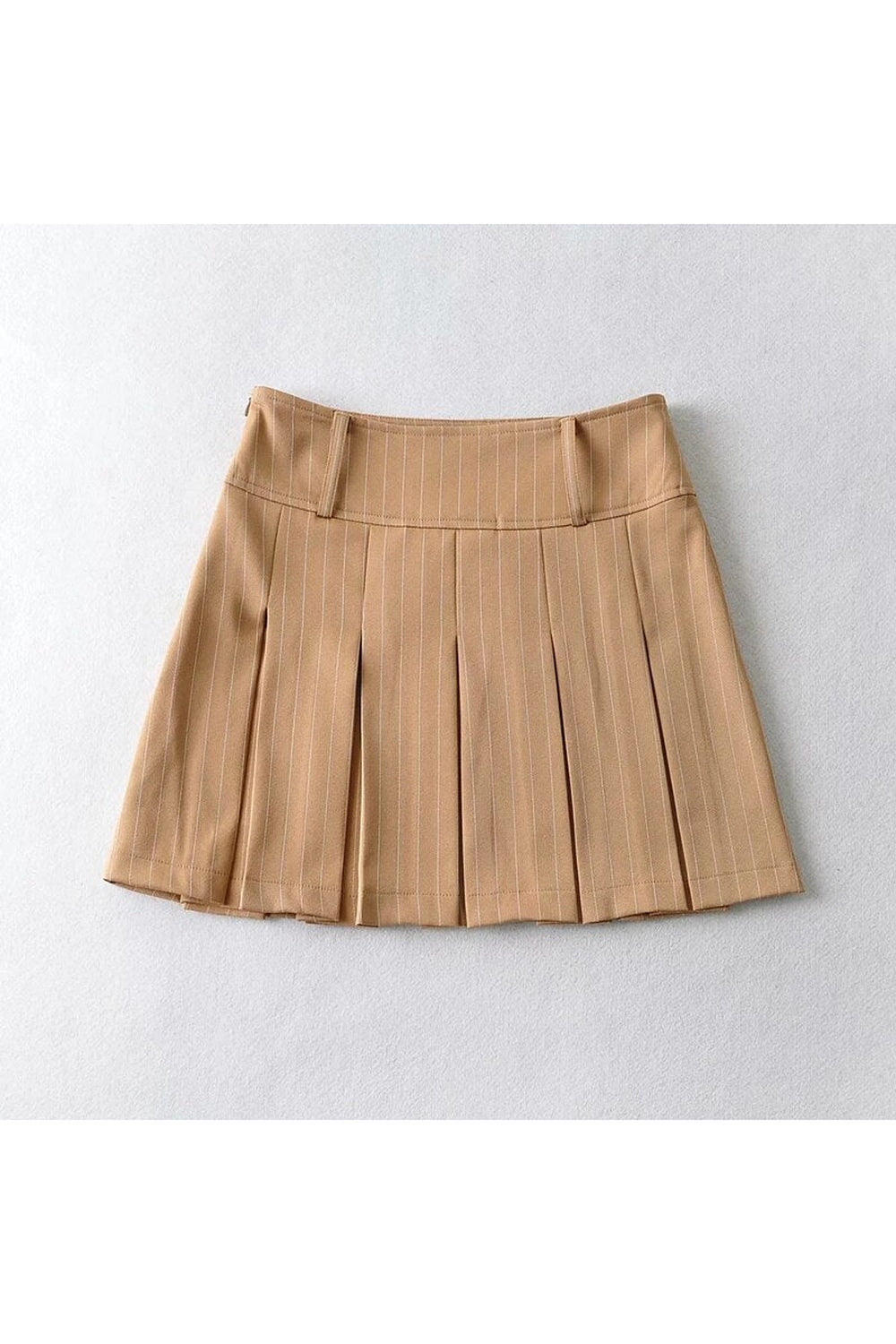 Aesthetic Pleated Striped Mini Skirt