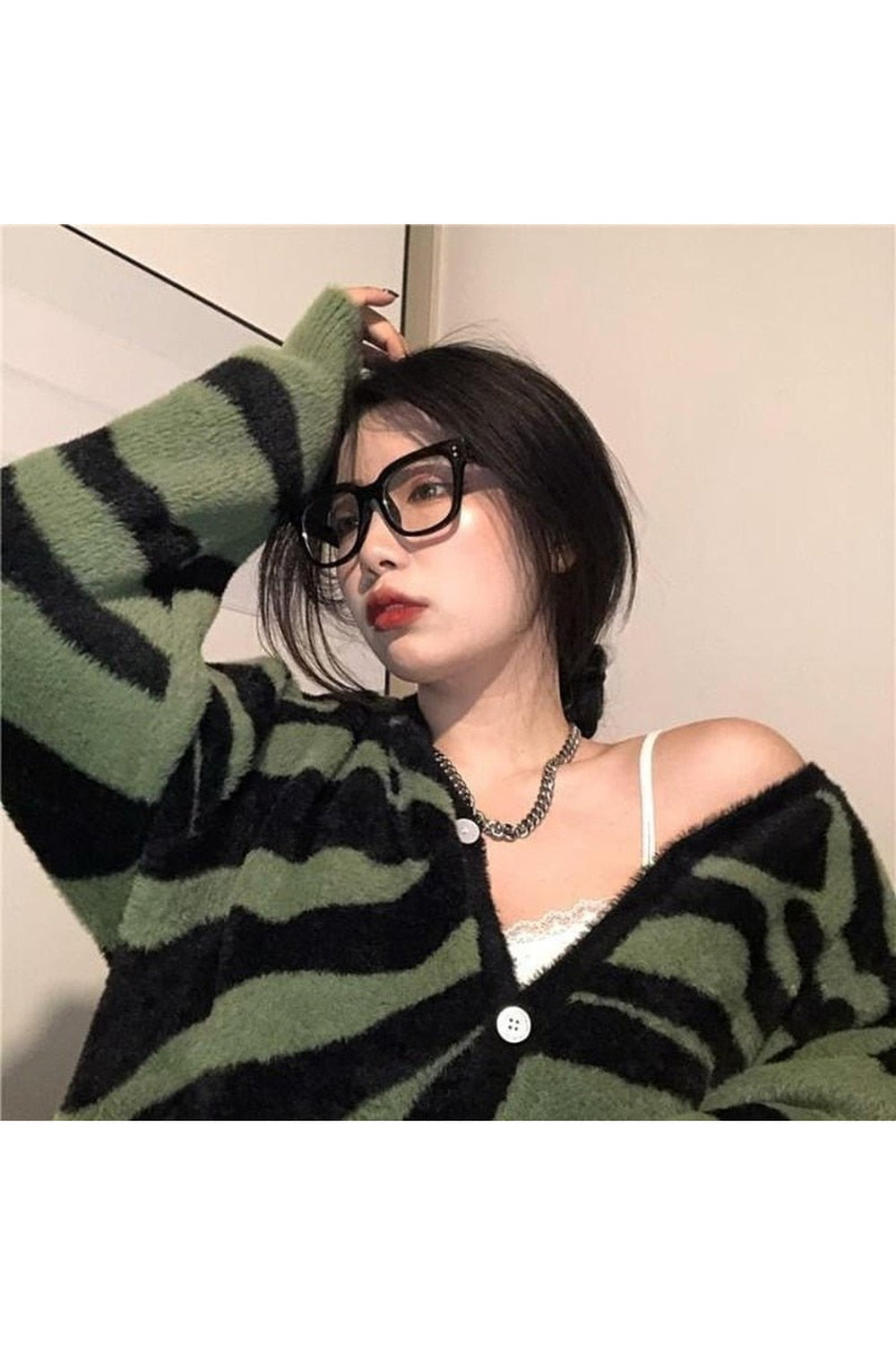 Fall Aesthetic Zebra Cardigan