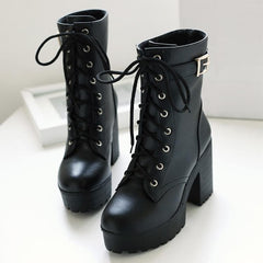 Yellow/Brown/Black Sweet High Heel Boots