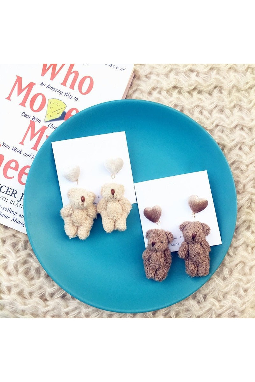 Alt Cute Plush Bear Earrings