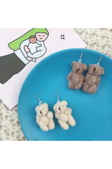 Alt Cute Plush Bear Earrings