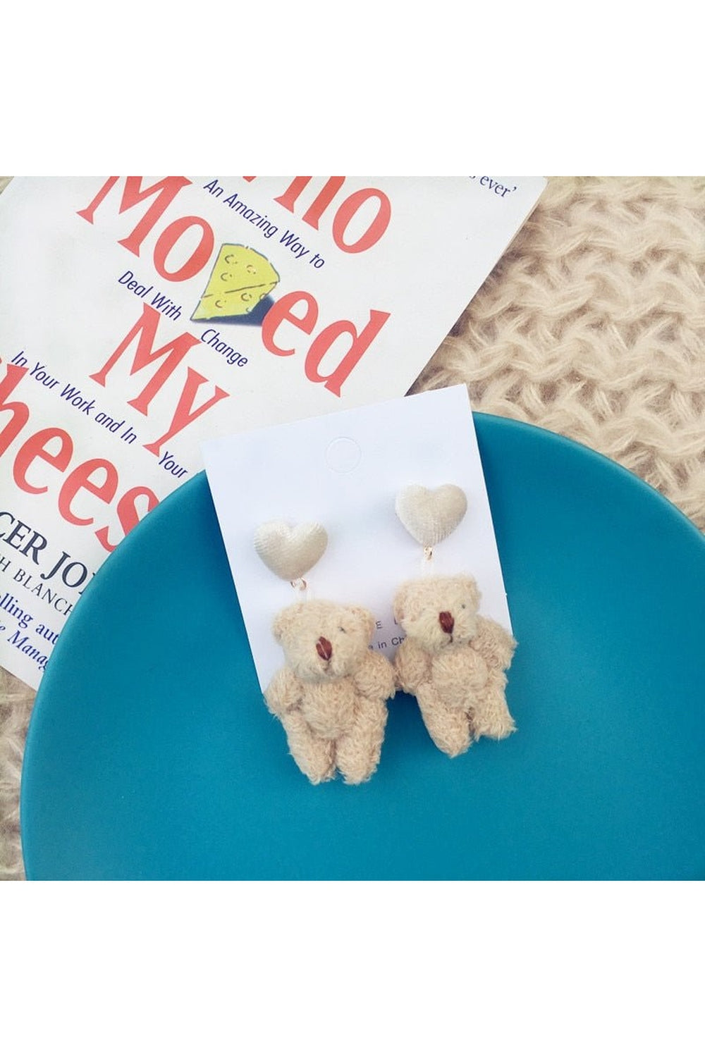 Alt Cute Plush Bear Earrings