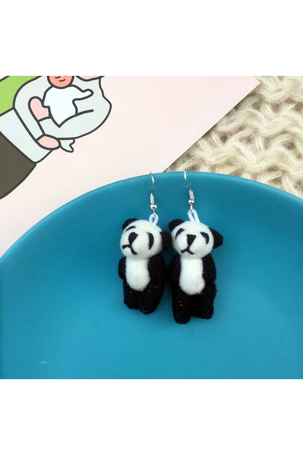 Alt Cute Plush Bear Earrings