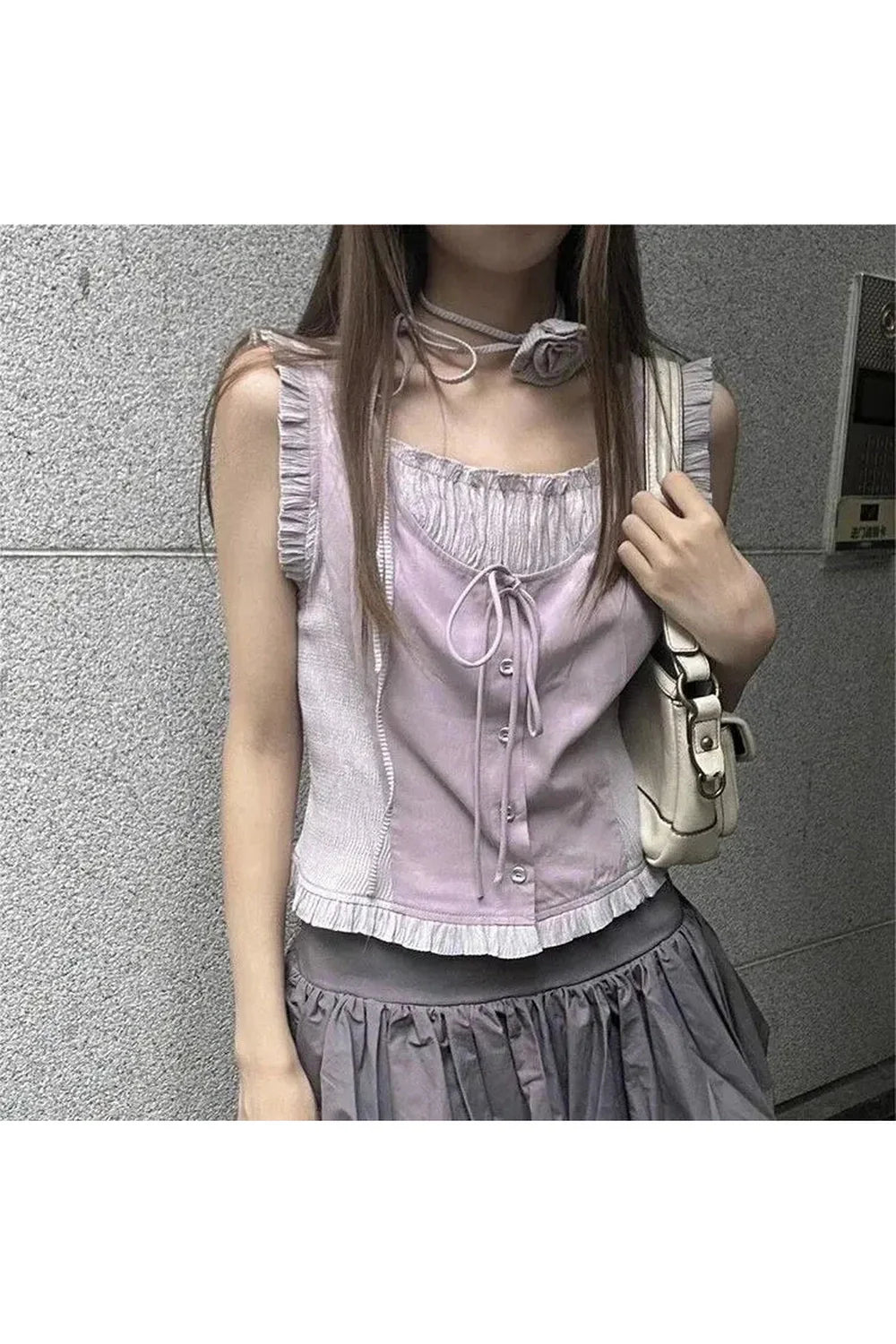 Alt Elegant Ruffle Tank Top