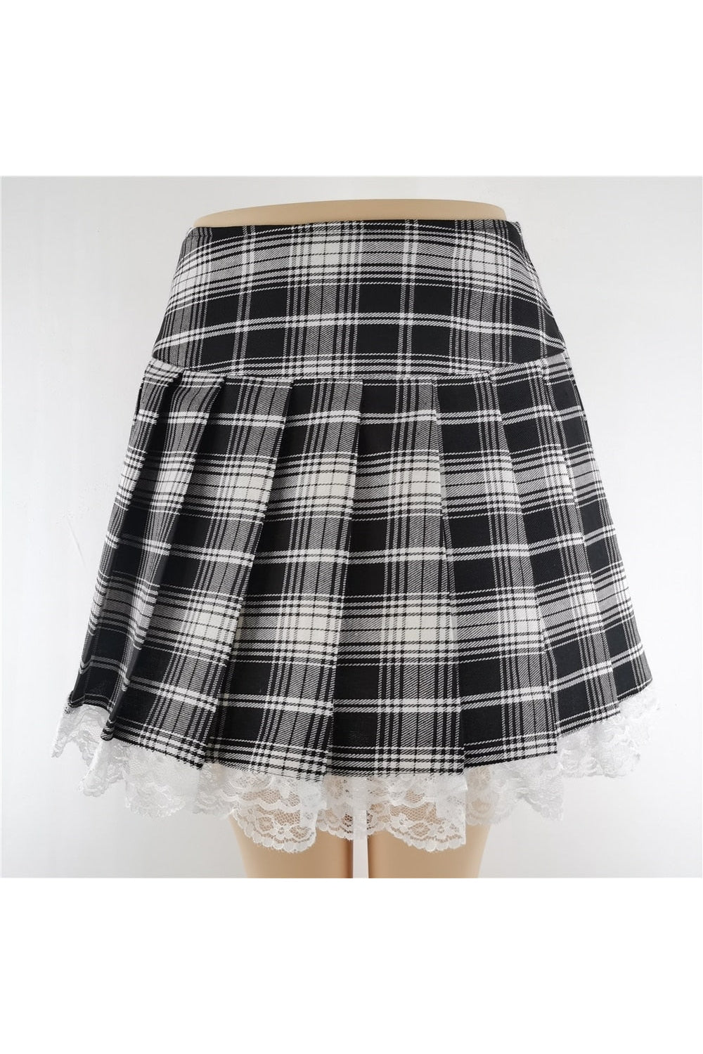 Alt Lace Plaid Skirt