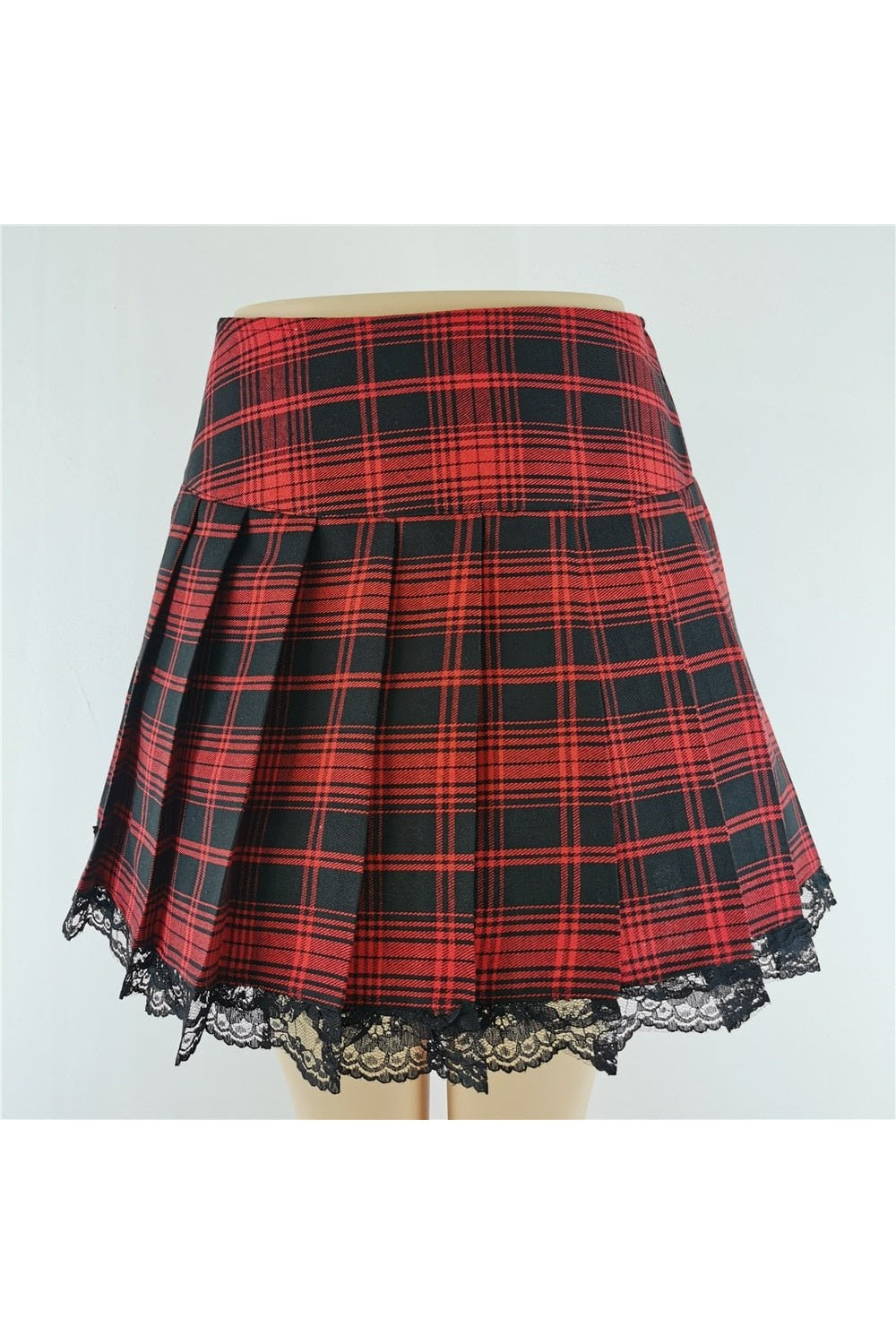 Alt Lace Plaid Skirt