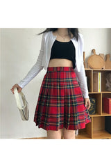 Alt Style Red Plaid Skirt