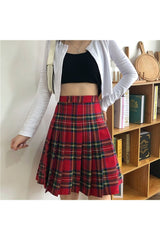 Alt Style Red Plaid Skirt