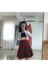 Alt Style Red Plaid Skirt