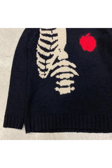 Fall Alt Style Skeleton Knit Sweater