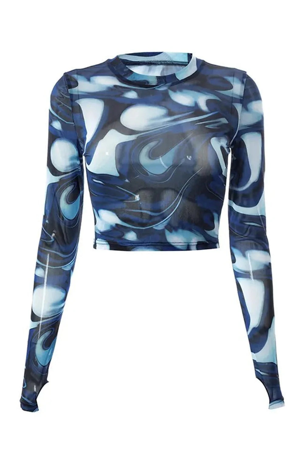 Aqua Swirl Crop Top