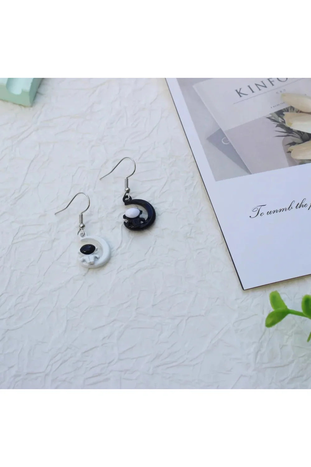 Aesthetic Asymmetric Moon Star Earrings