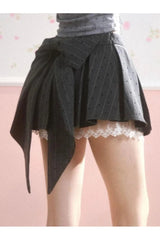 Asymmetrical Bow Tie Mini Skirt