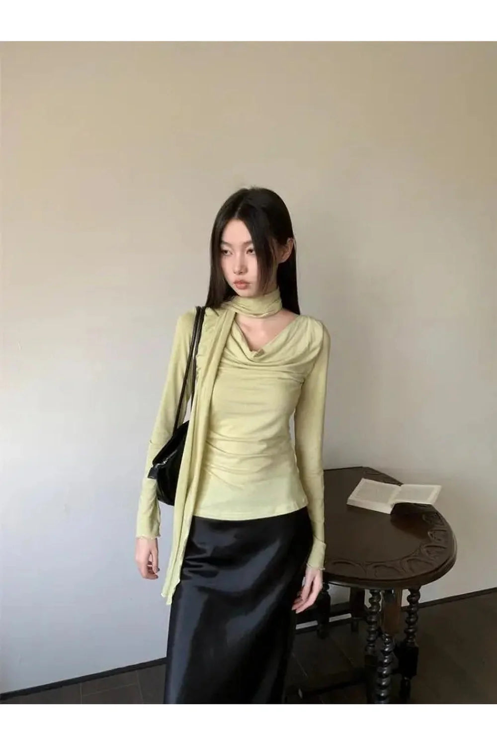 Asymmetrical Drape Neck Top