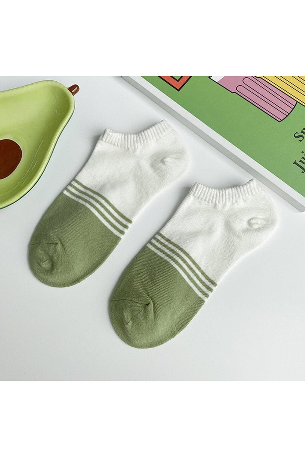 Avocado Green Short Socks