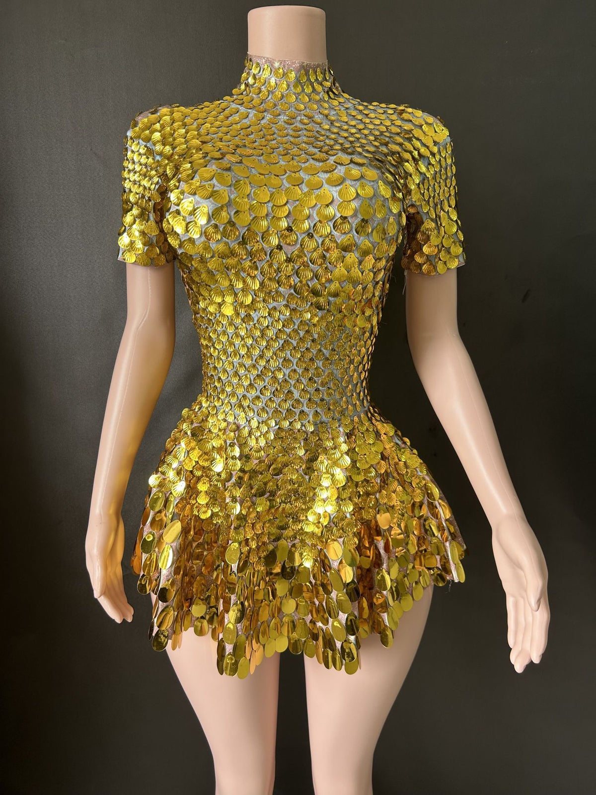 Cornelia Sea Shell Sequins Mini Dress