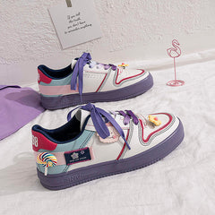 Ulzzang Sports Yellow/Purple Shoes BE976