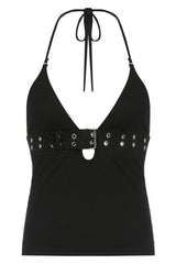 Backless Hollow Out Black Camisole