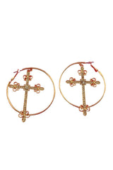 Baddie Crystal Cross Earrings