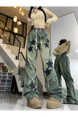 Fall Baggy Blue Star Jeans