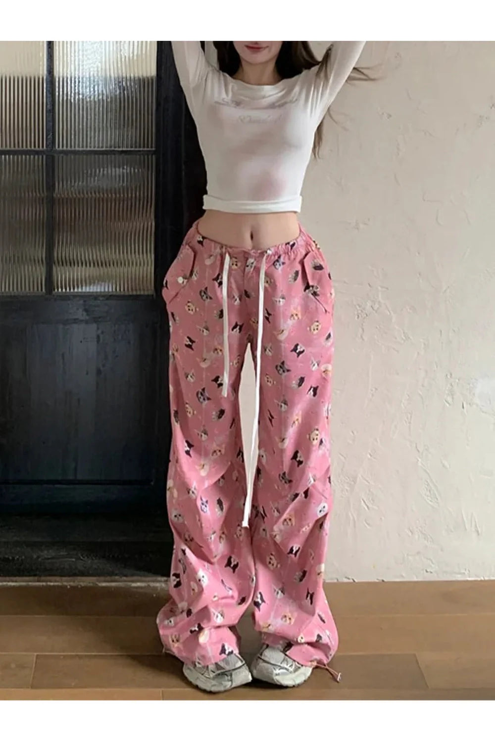 Baggy Pink Harajuku Cargo Pants