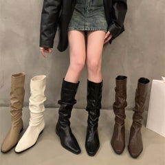 Ruched Mid-Calf Boots