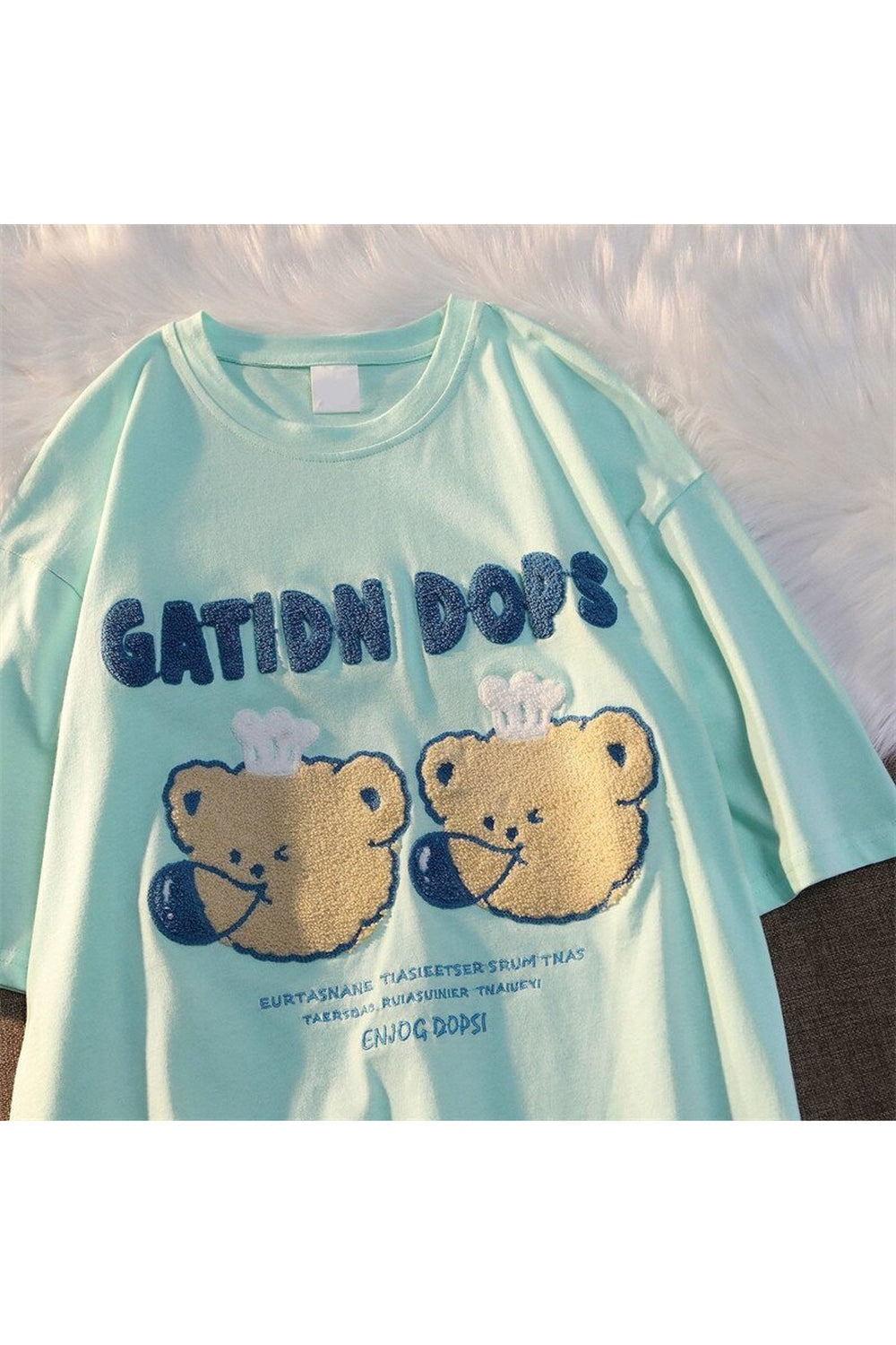 Bear Embroidered Kawaii Summer T-Shirt