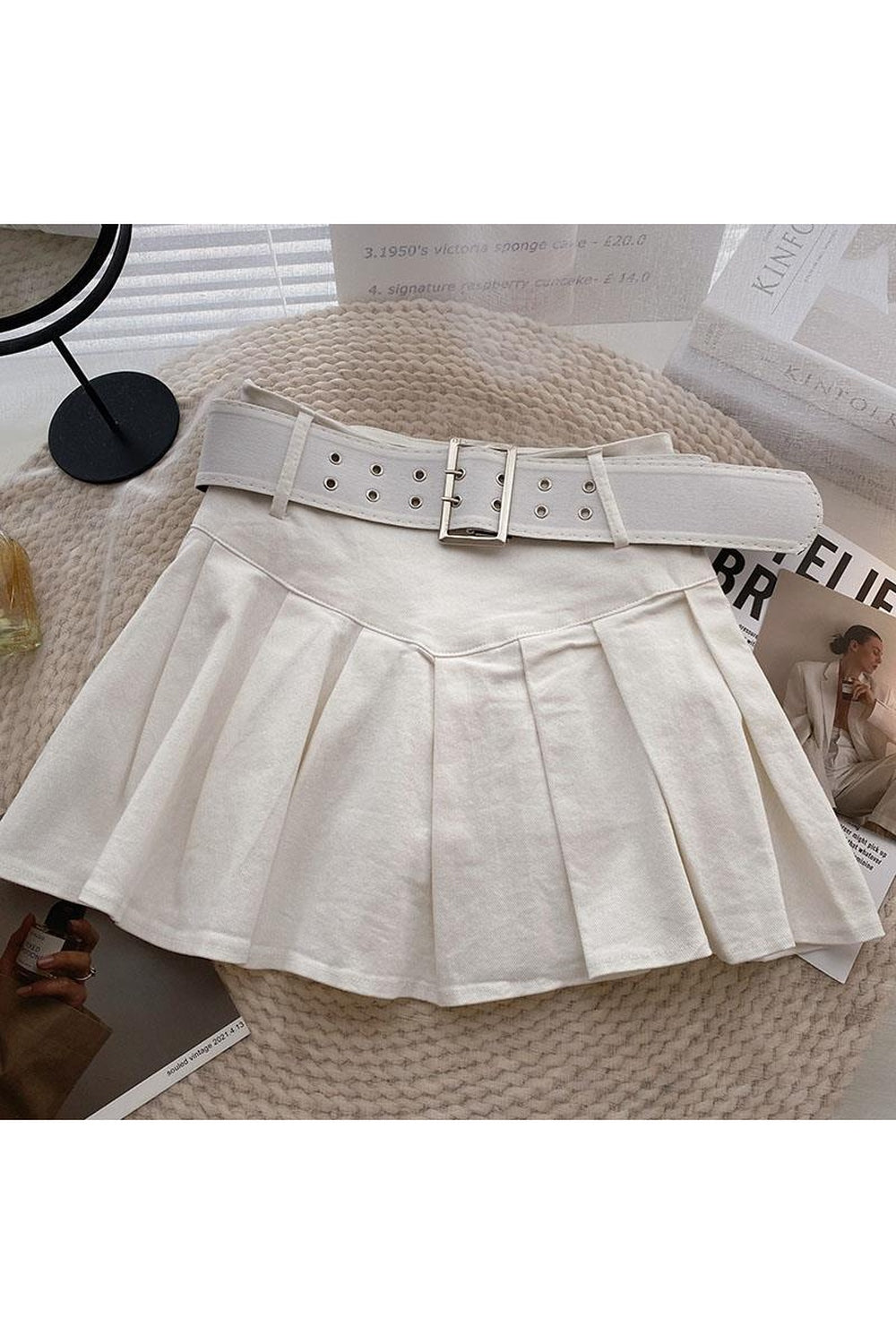 Belted High Waist Skirt