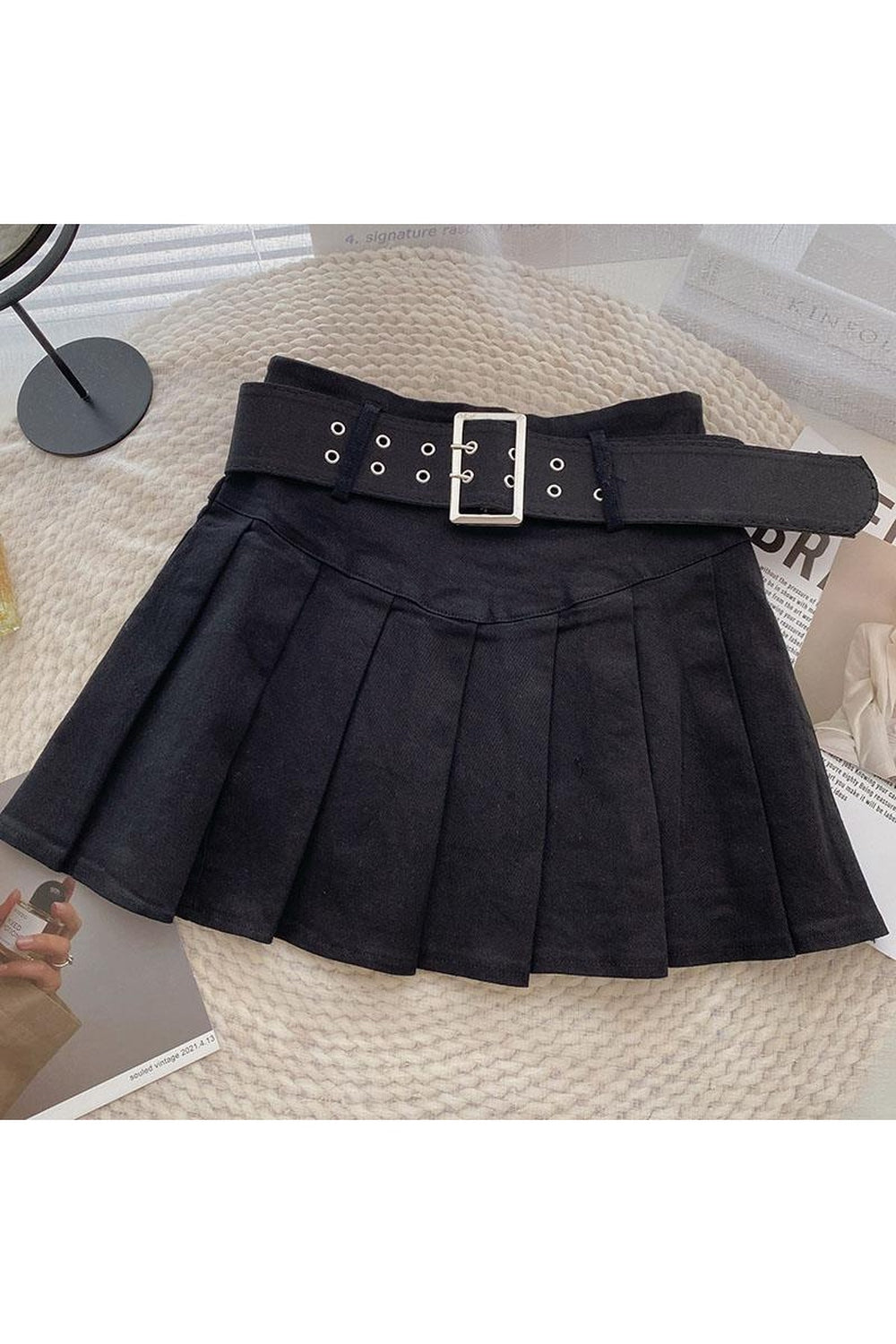 Belted High Waist Skirt