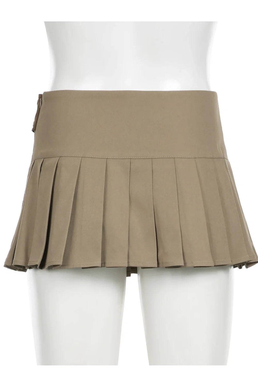 Belted Pleated Mini Skirt