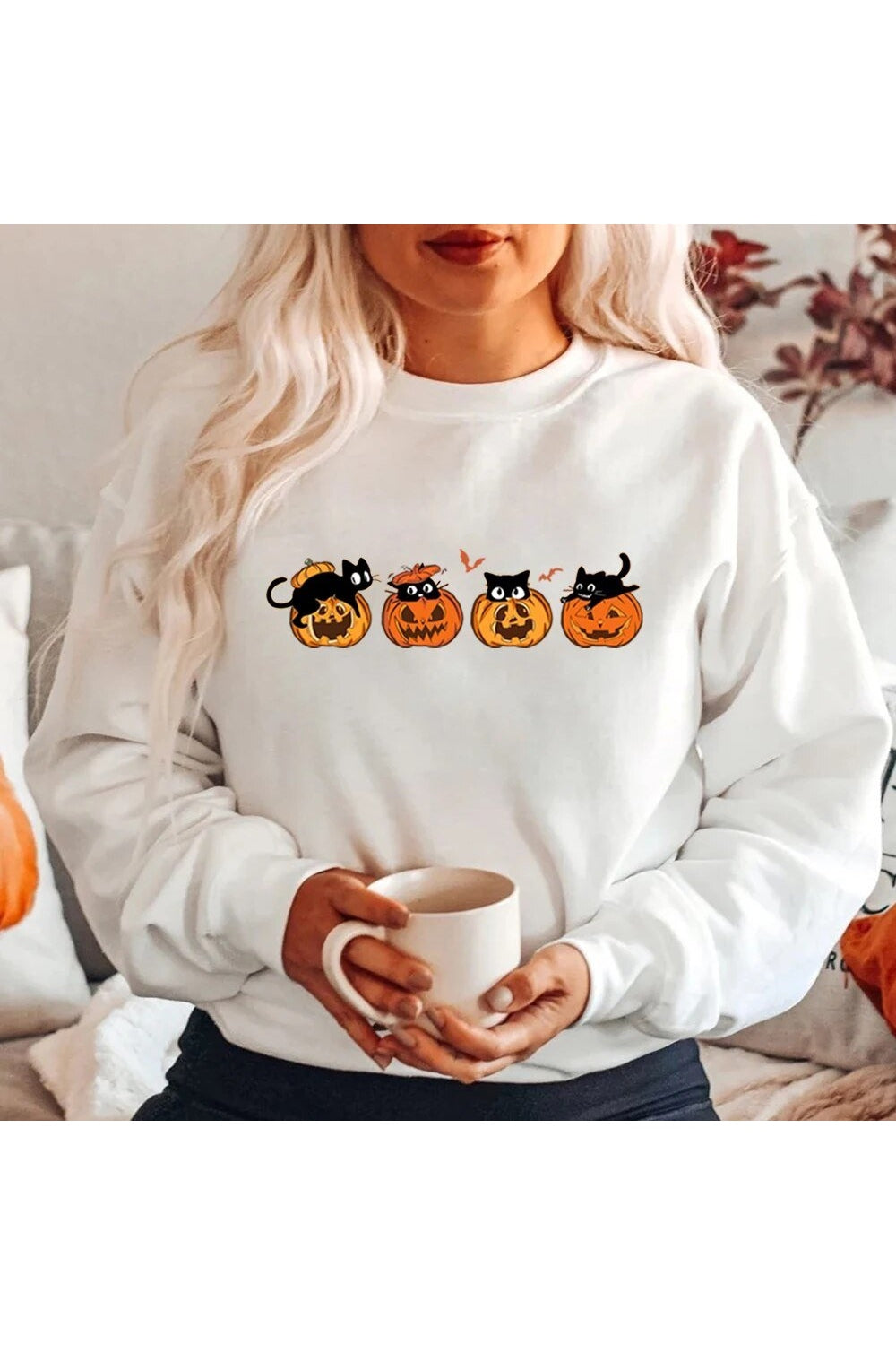 Fall Black Cat Halloween Hoodie