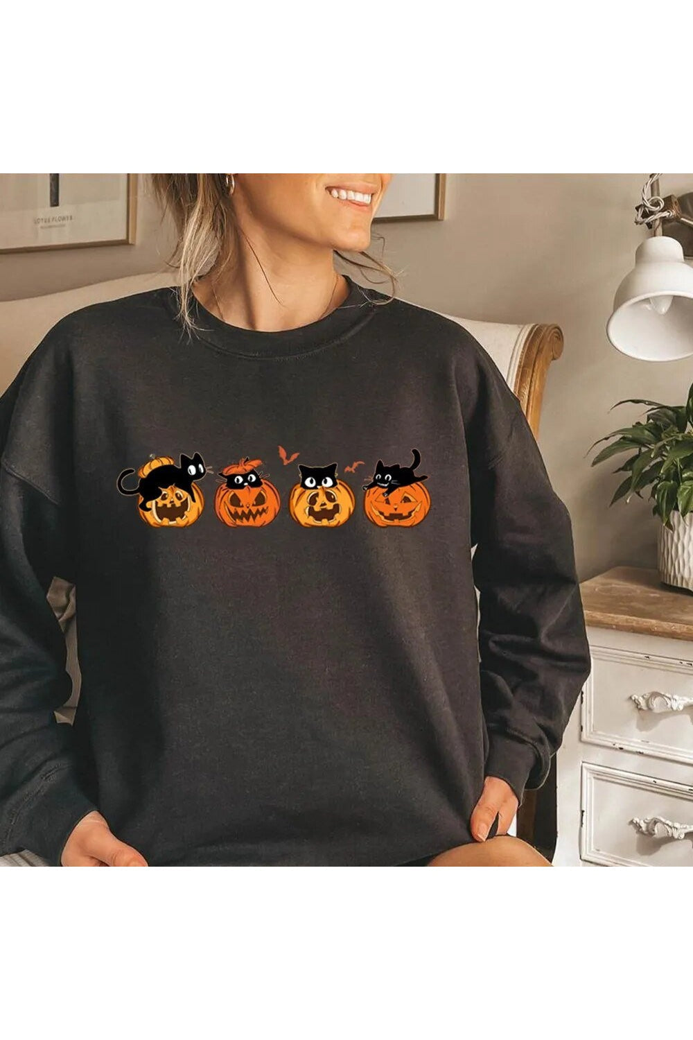 Fall Black Cat Halloween Hoodie