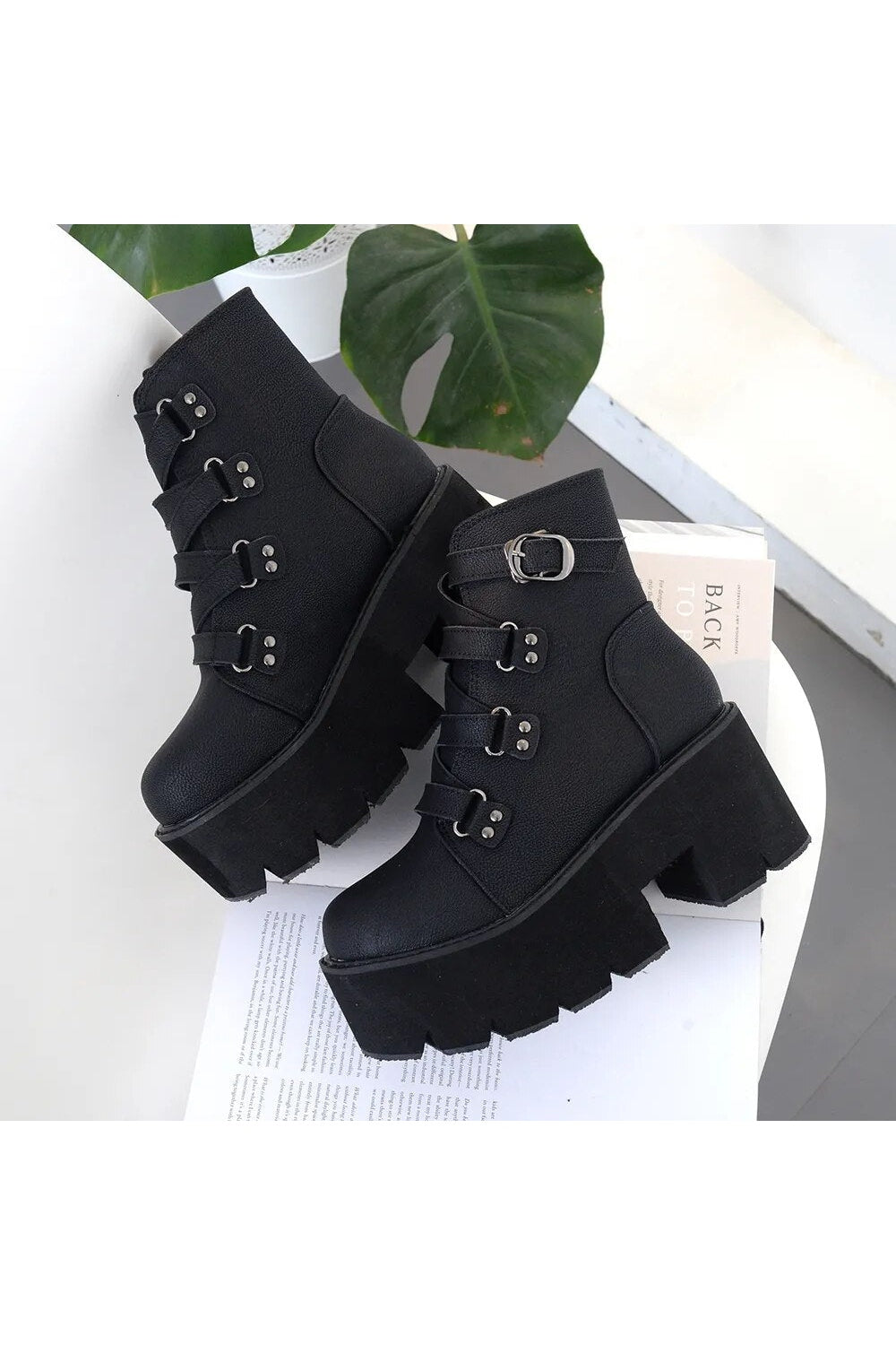 Black Gothic Chunky Boots