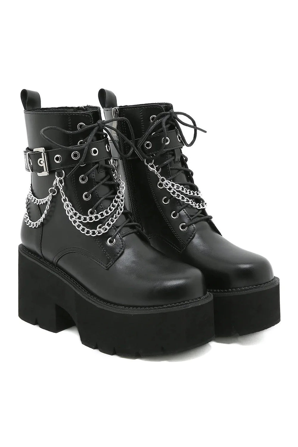 Black Gothic Platform Combat Boots