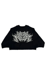 Black Metal Flame Graphic Sweater