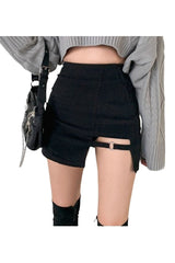 Black Mini Gothic High Waist Skirt