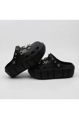 Black Platform Slippers