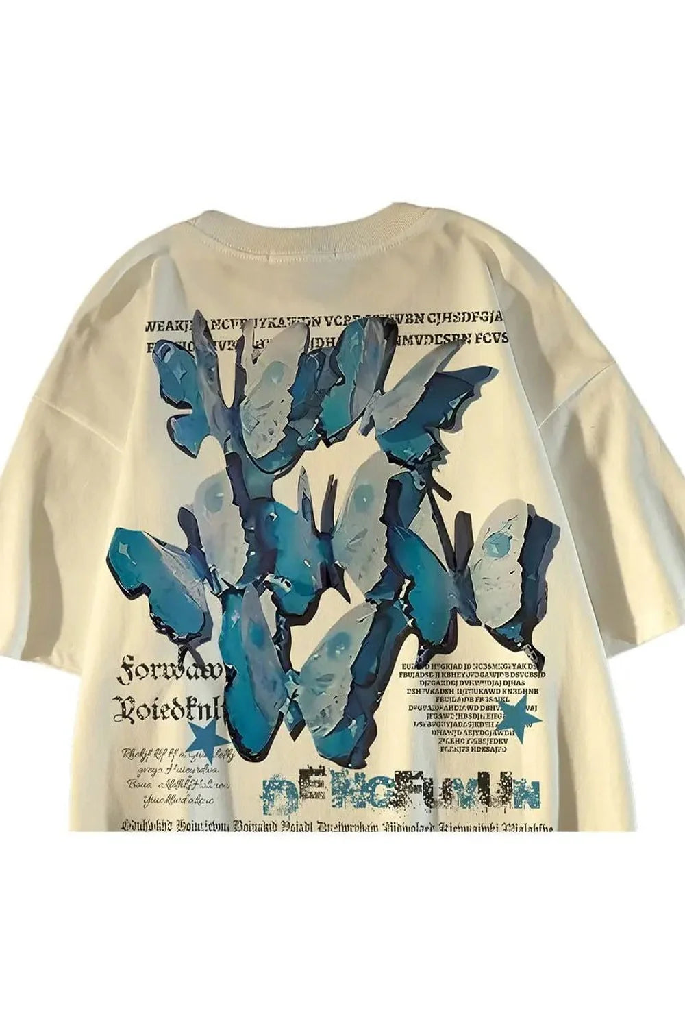 Blue Butterfly Graphic T-Shirt