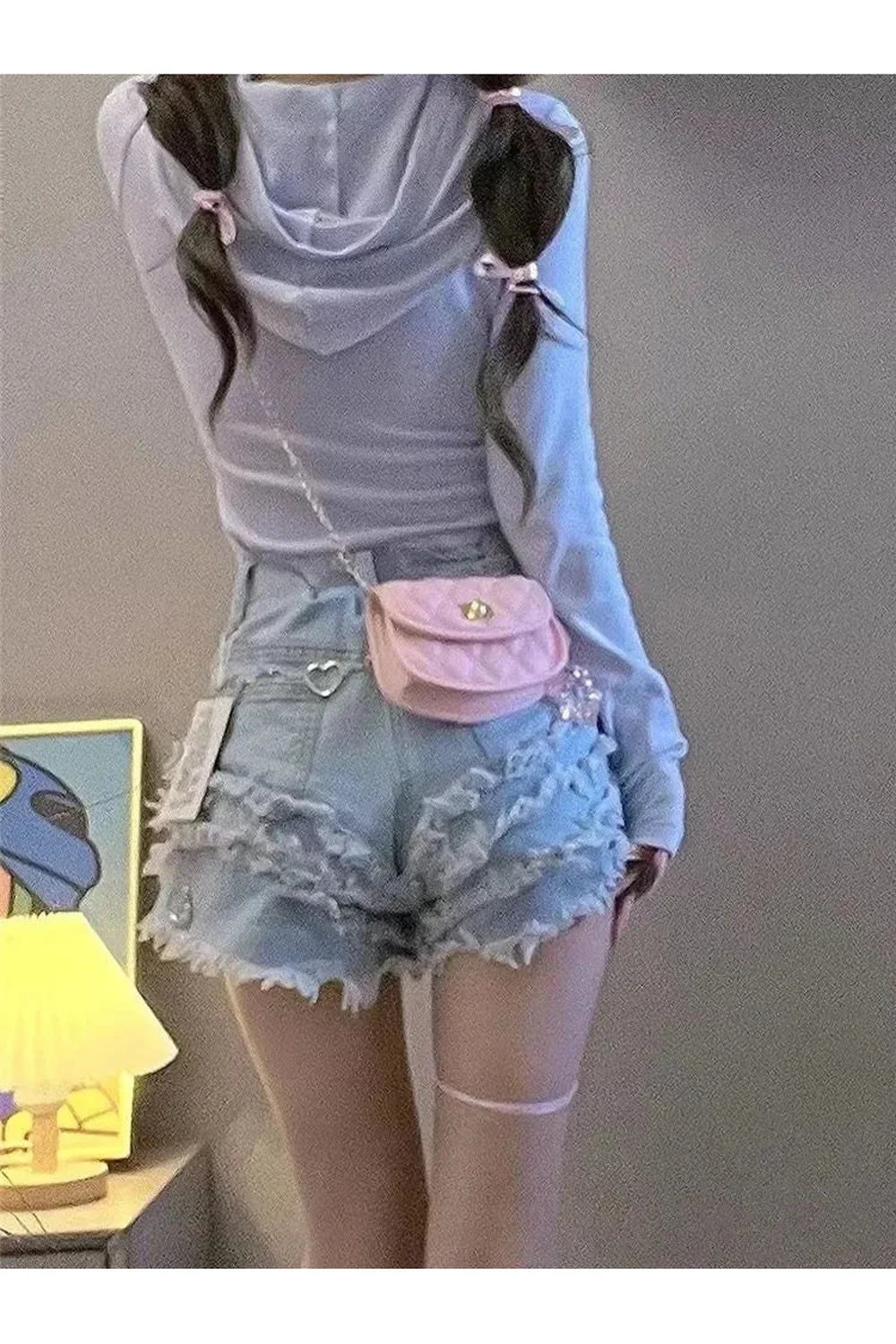 Kawaii Blue Denim Short Pants