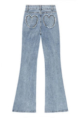 Blue High Waist Flare Jeans