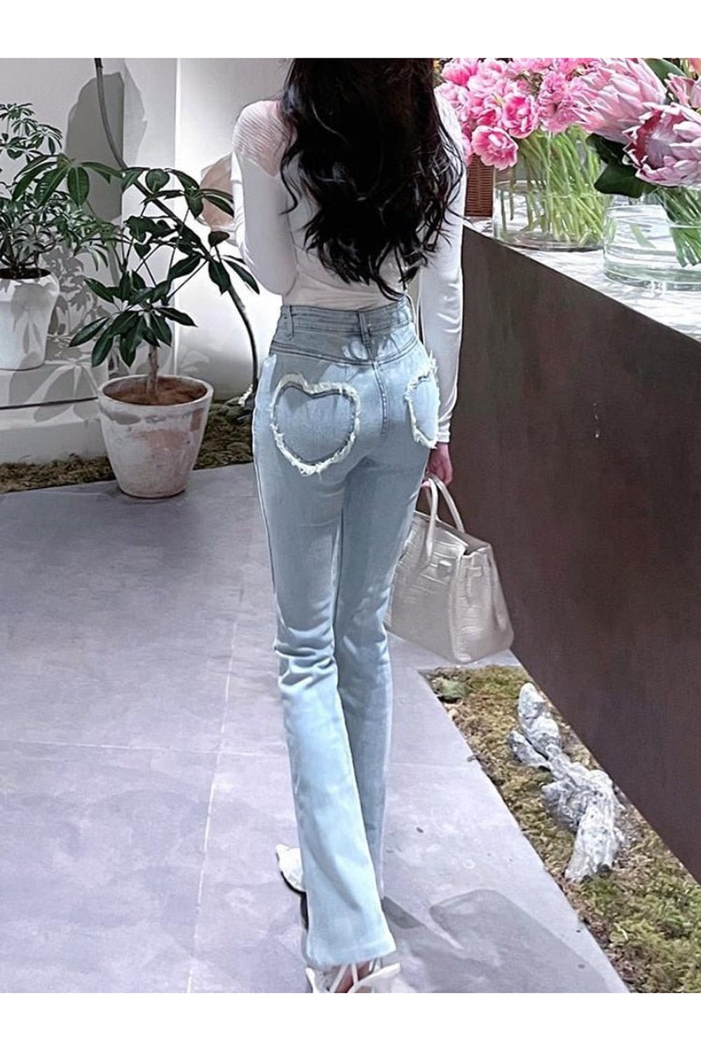 Blue High Waist Flare Jeans