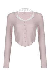 Fall Blush Ballet Ribbed Cardigan