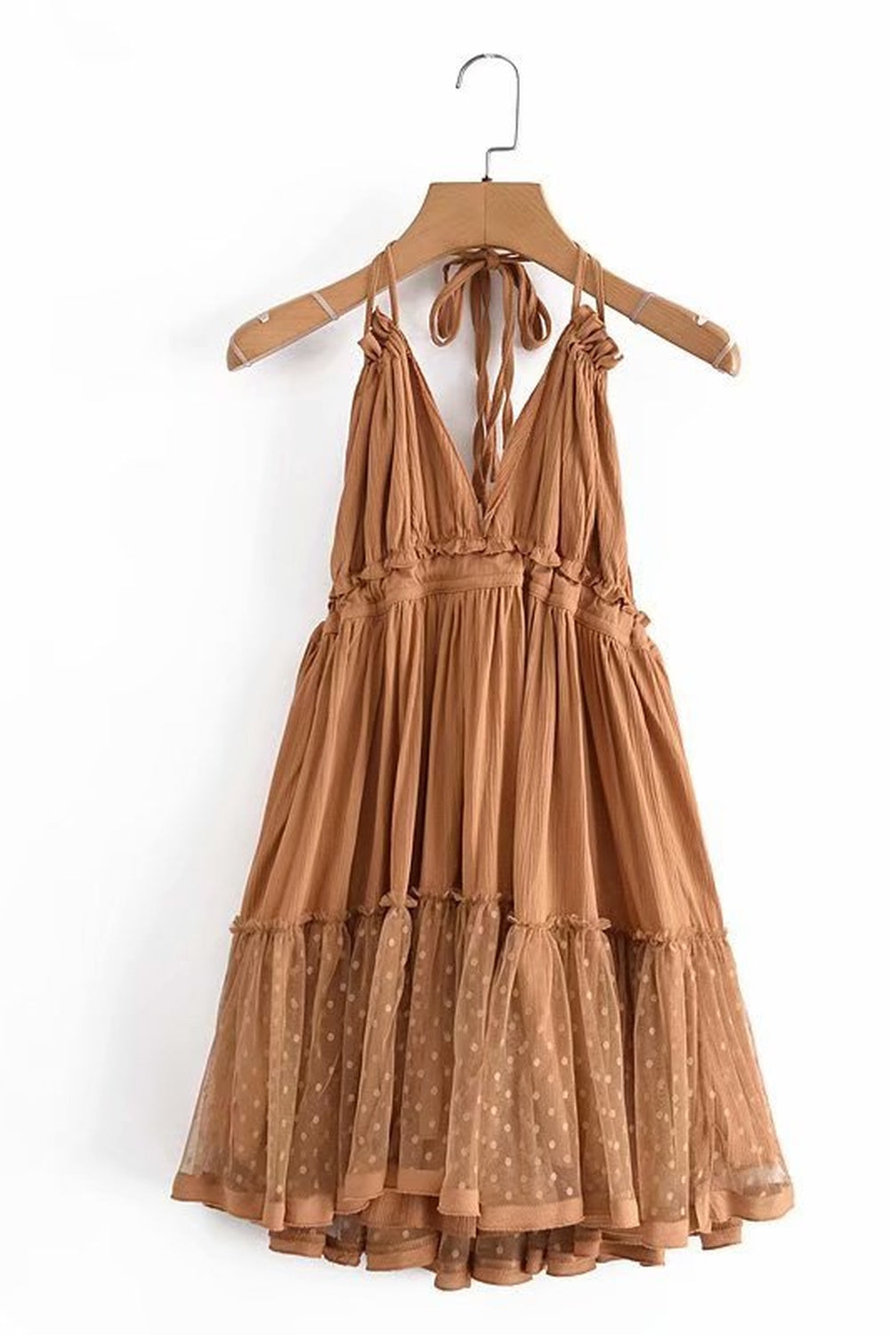 Boho Backless Lace Spliced Dress