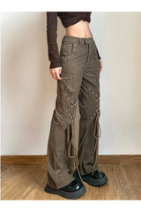 Boho Corduroy Lace-Up Pants