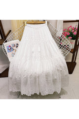 Boho Summer Hollow Out Long Cotton Skirt