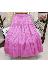 Boho Summer Hollow Out Long Cotton Skirt